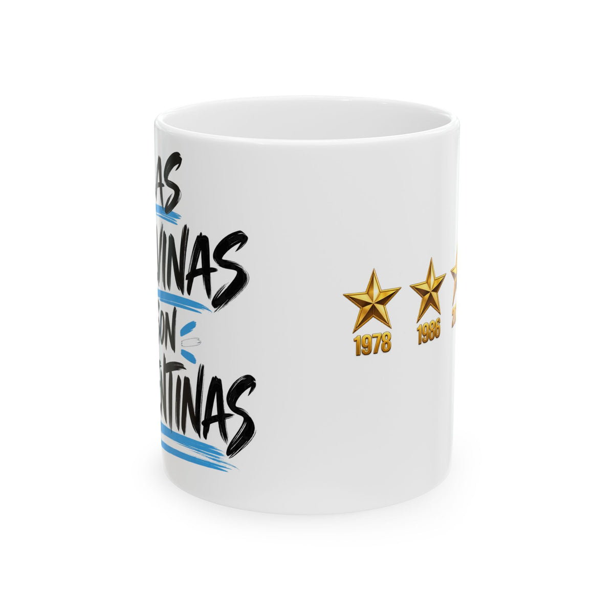 Ceramic Mug — Vintage Championship Stars & Spanish Text Coffee Cup