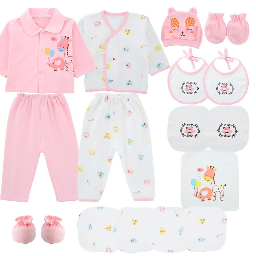 Newborn baby clothing set 18 pieces cotton