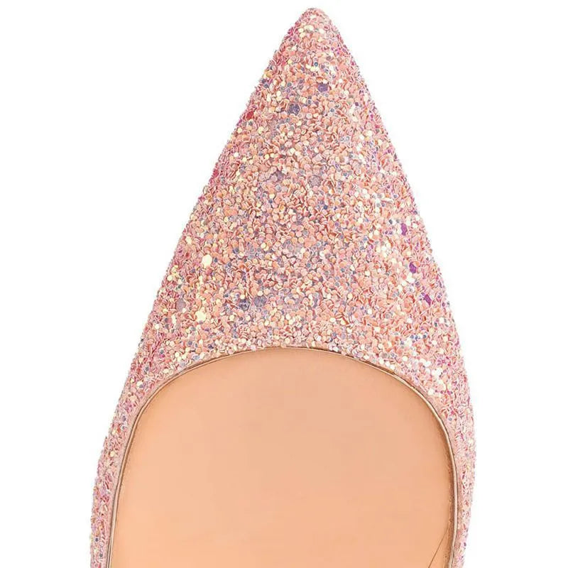 Bridal Shoes | 12cm Stiletto Pointed Toe | Sparkling Pumps for Wedding and Party
