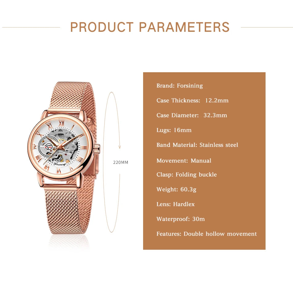 Fashion Women's Automatic Mesh Strap Watch