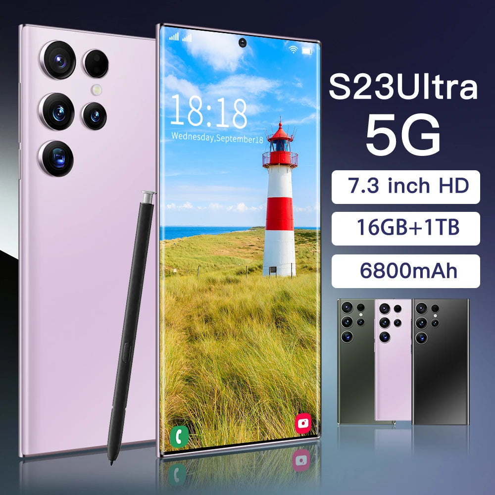 Android Smartphone S23 Ultra 5G - 6.8" Screen, 200MP Camera, Expandable Memory