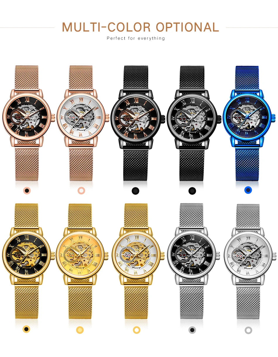 Fashion Women's Automatic Mesh Strap Watch