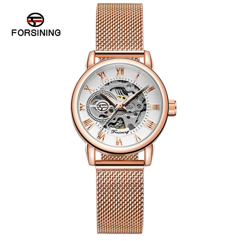 Fashion Women's Automatic Mesh Strap Watch