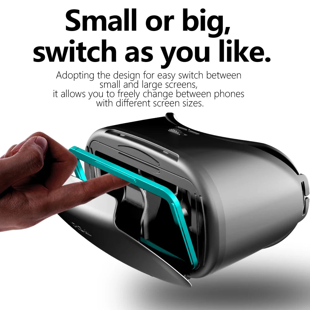 3D VR Headset for iPhone & Android, Virtual Reality Glasses with Real Lenses