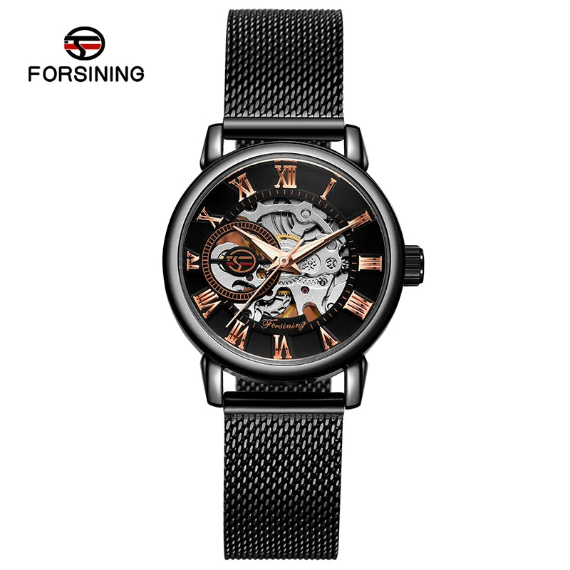 Fashion Women's Automatic Mesh Strap Watch
