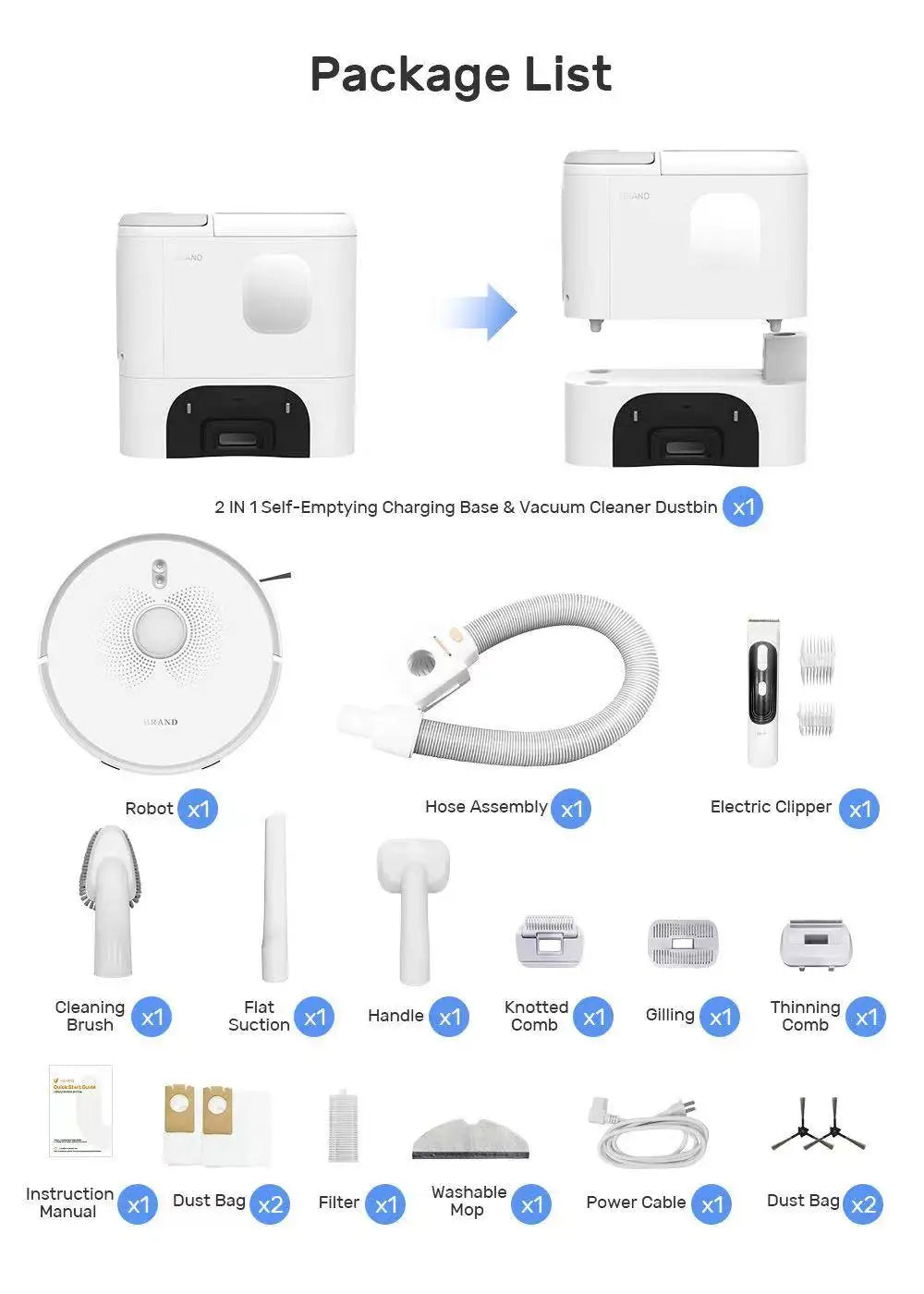 Robot vacuum and mop self charging