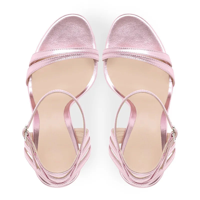 Pink Bridal Shoes with Buckle | Pointed Toe Stiletto