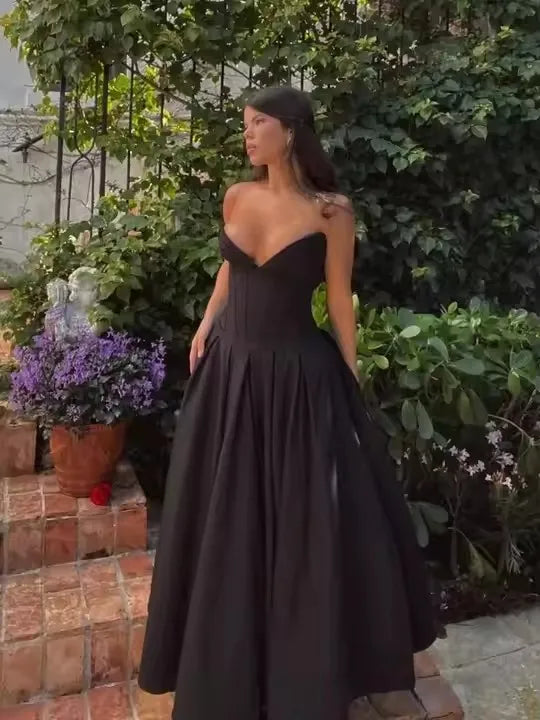 Strapless Corset Midi Dress