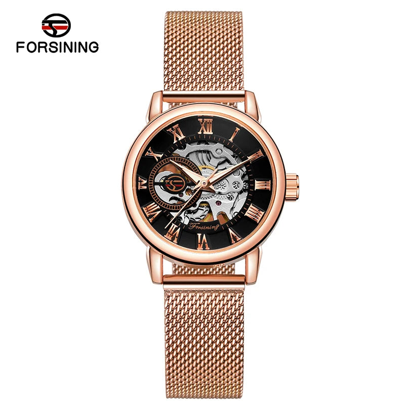 Fashion Women's Automatic Mesh Strap Watch