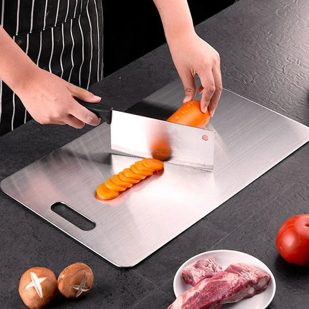 Stainless steel cutting board double sided