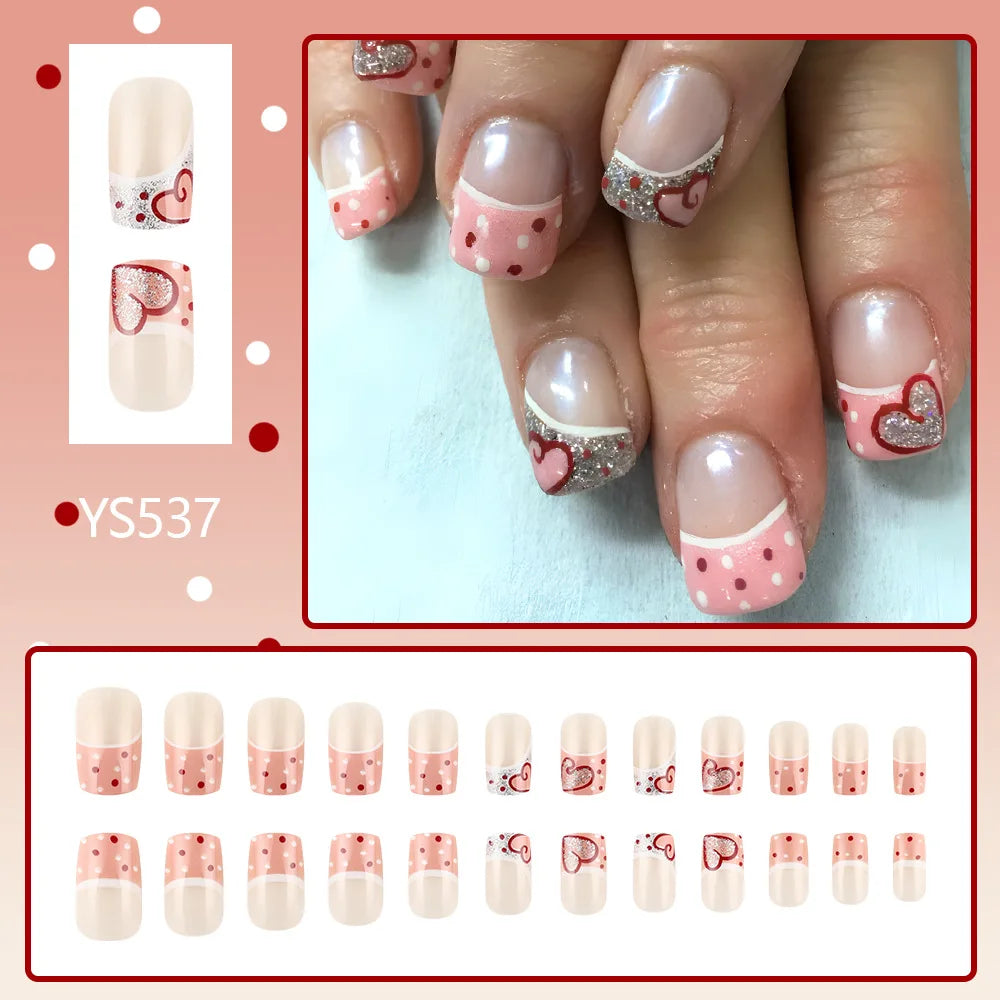 Y2K press on nails black French tips