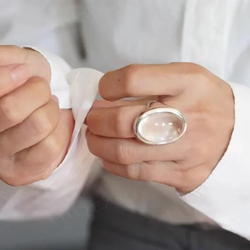 Geometric resin ring oversized design