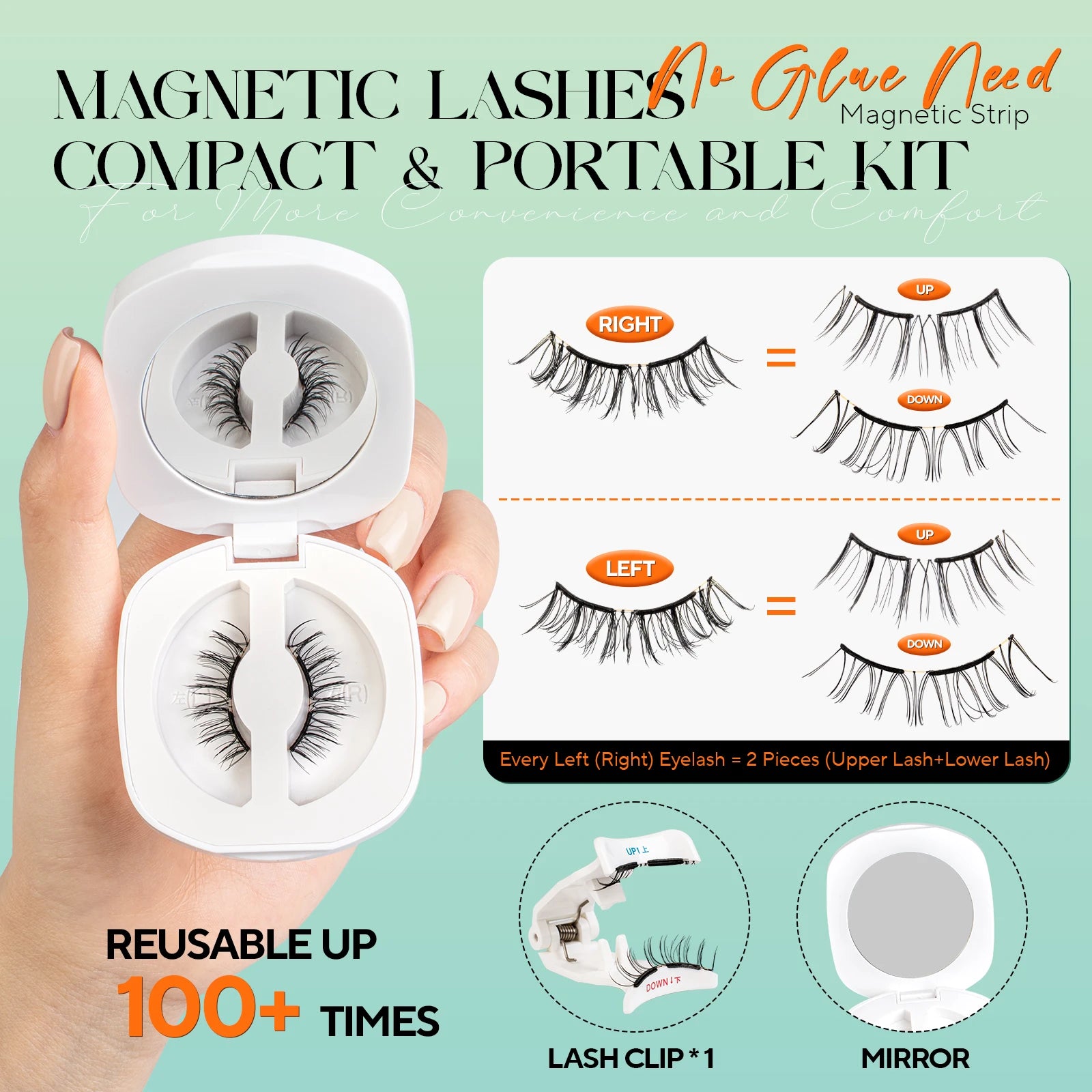 Magnetic eyelashes reusable 3D lashes