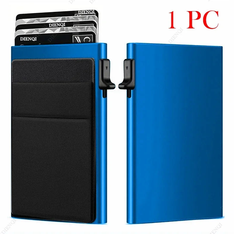 Metal Card Holder with RFID Blocking - Minimalist and Slim Wallet for Men