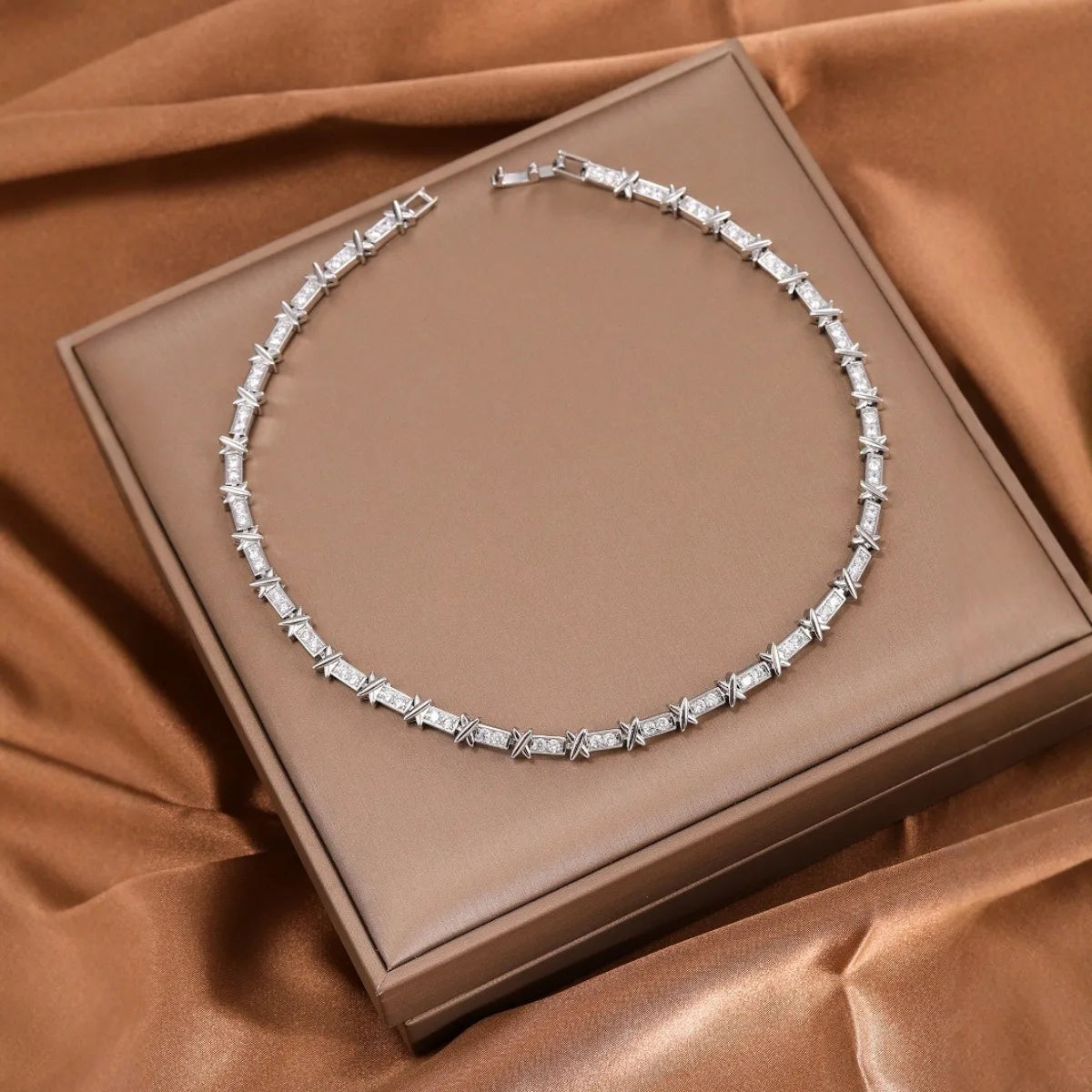 Luxury cubic zirconia necklace for women | Elegant party jewelry