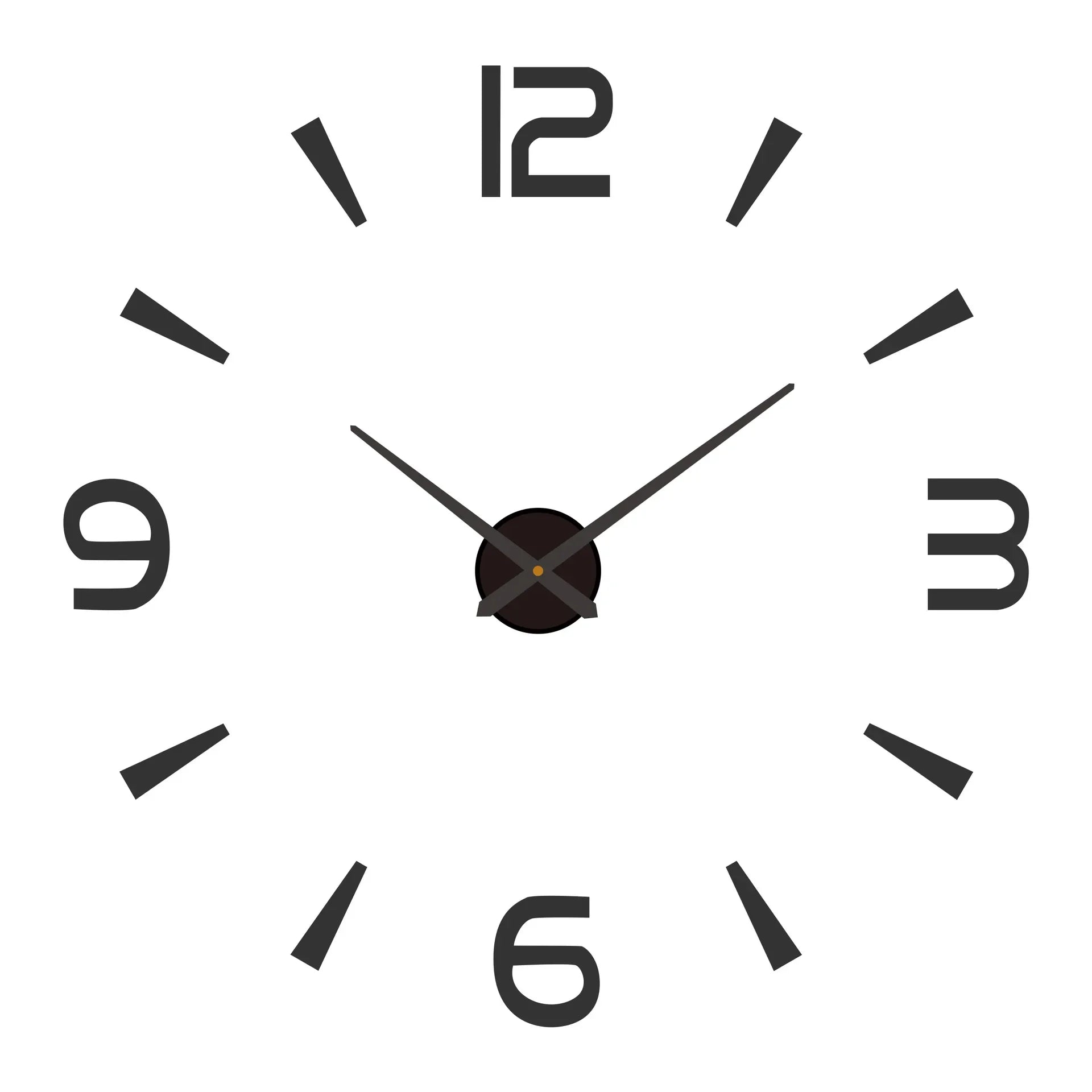Large 3D acrylic wall clock with mirror effect