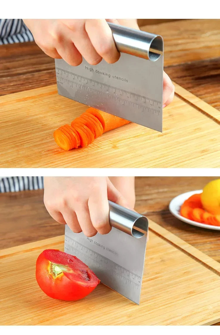 Stainless steel dough scraper with ruler