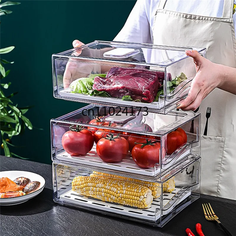 Refrigerator Organizer with Drawers | Pull Out Storage