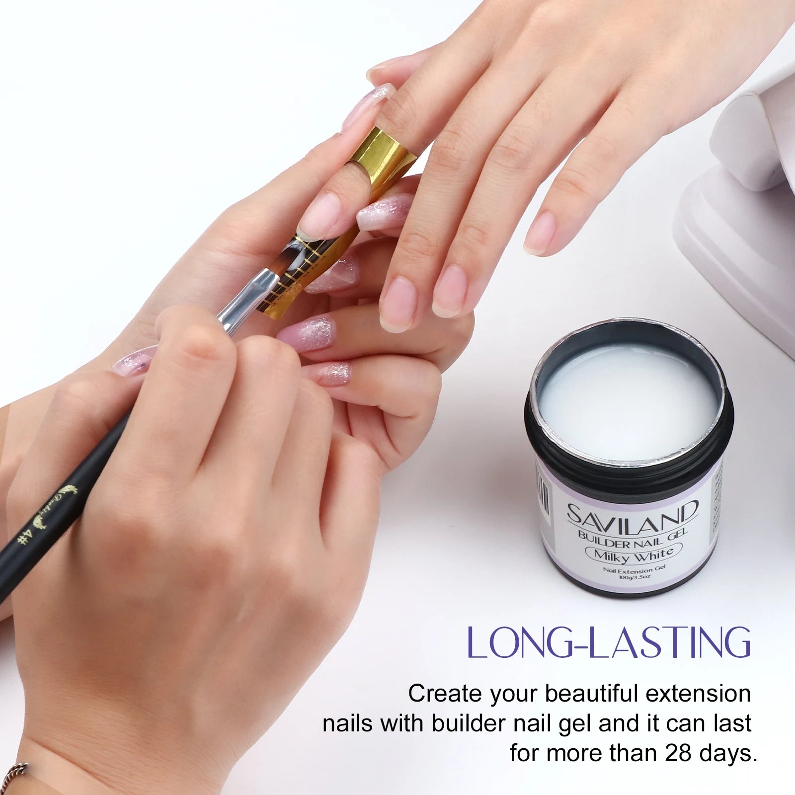 100g Builder Gel for Nail Extensions, Removable UV/LED Builder Gel, Nail Art and Manicure