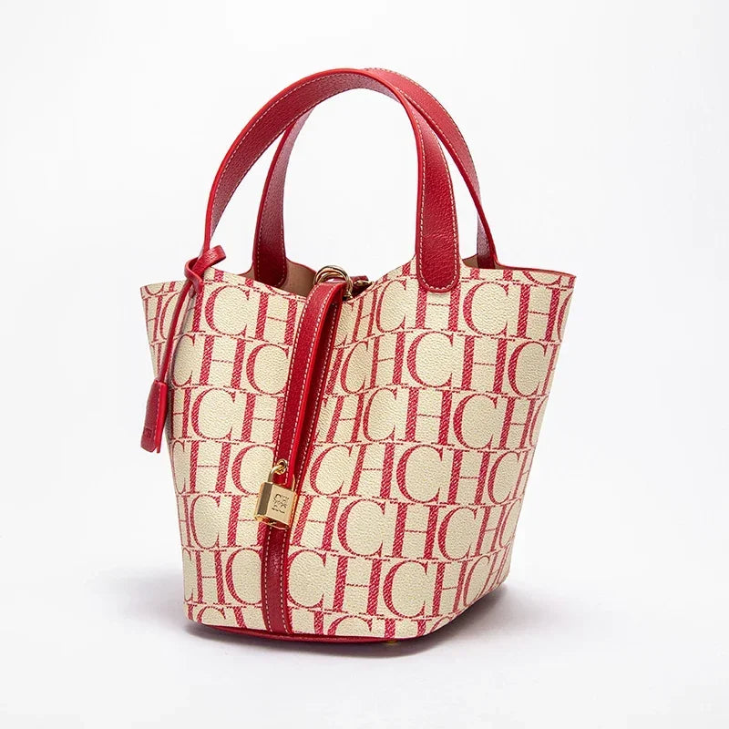Large Capacity Women's Handbag, Work and Travel Tote Bag, Stylish Shoulder Bag with Monogram Design and Premium Texture
