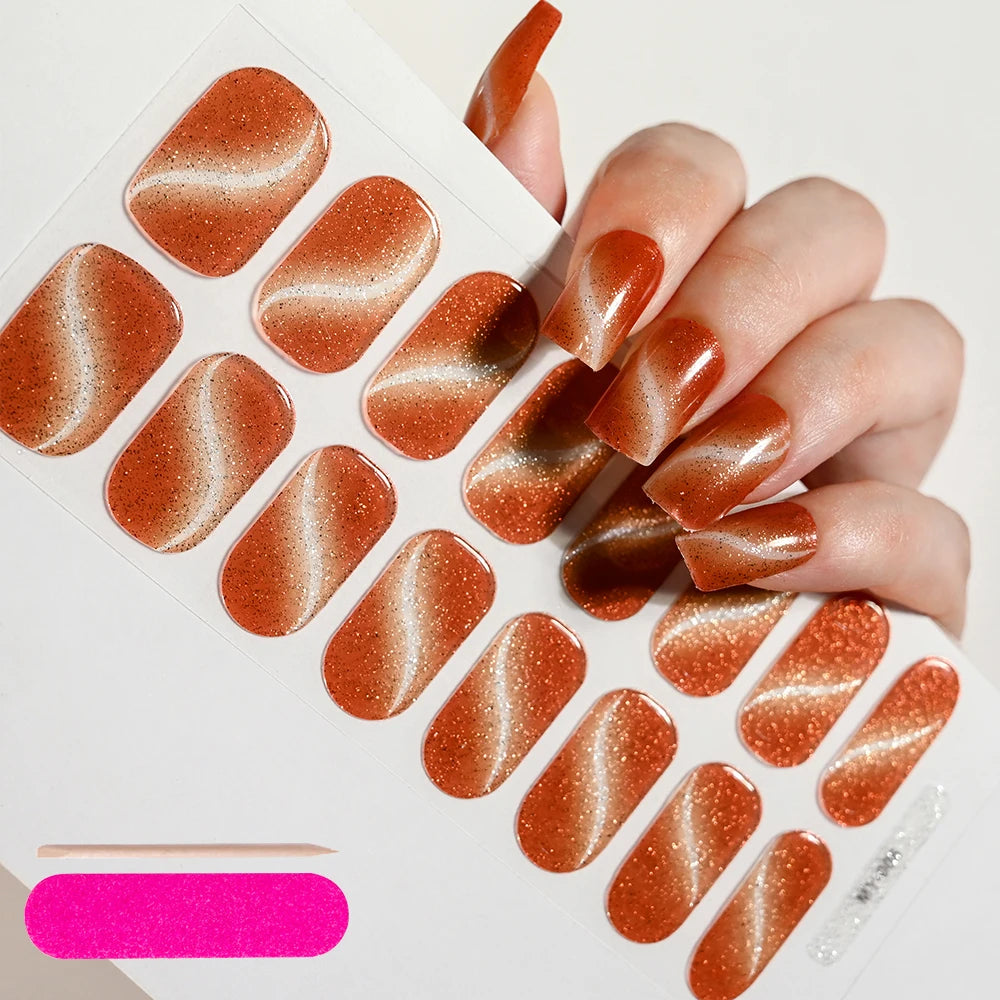 Semi-Cured Gel Nail Wraps with French Tips, Long Lasting for Nail Art & Extensions