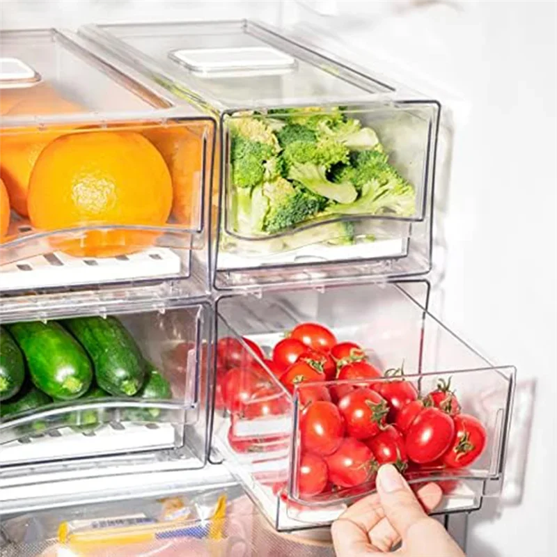 Refrigerator Organizer with Drawers | Pull Out Storage