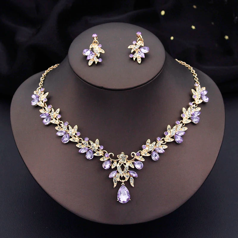Women's Necklace and Earrings Set | Elegant, Fashionable 2-Piece Bridal Set, Dangle Earrings, Wedding Accessories