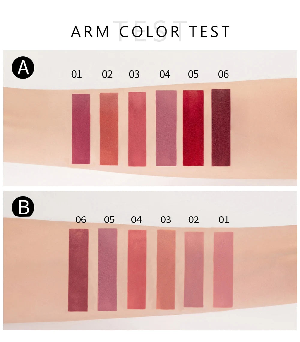 Set of 6 Long-Lasting Matte Lipsticks, Gift Box