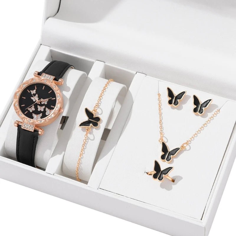 Butterfly jewelry set for women 5 in 1