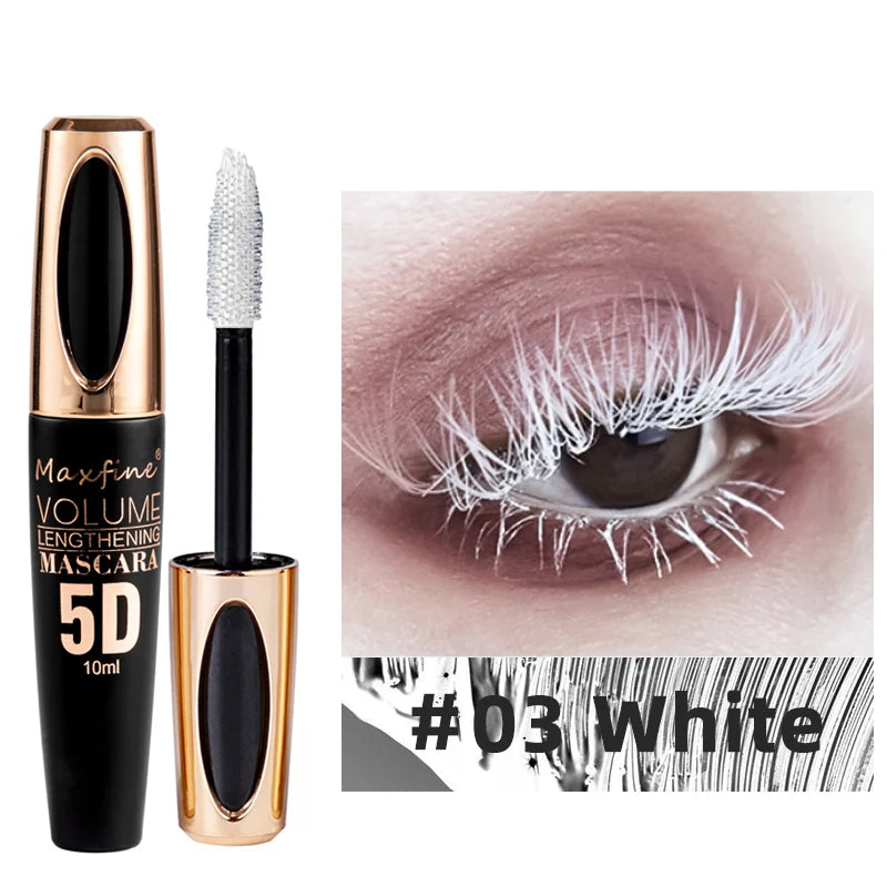 5D Silk Mascara, Waterproof for Lengthening & Volumizing Black Lashes
