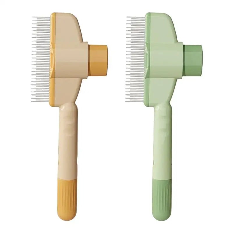 Self Cleaning Pet Deshedding Brush for Cats & Dogs with Long Hair