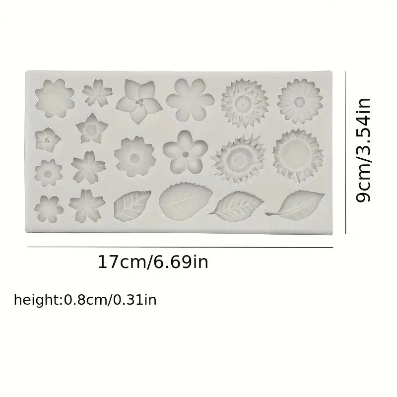 Floral silicone mold with rose shapes