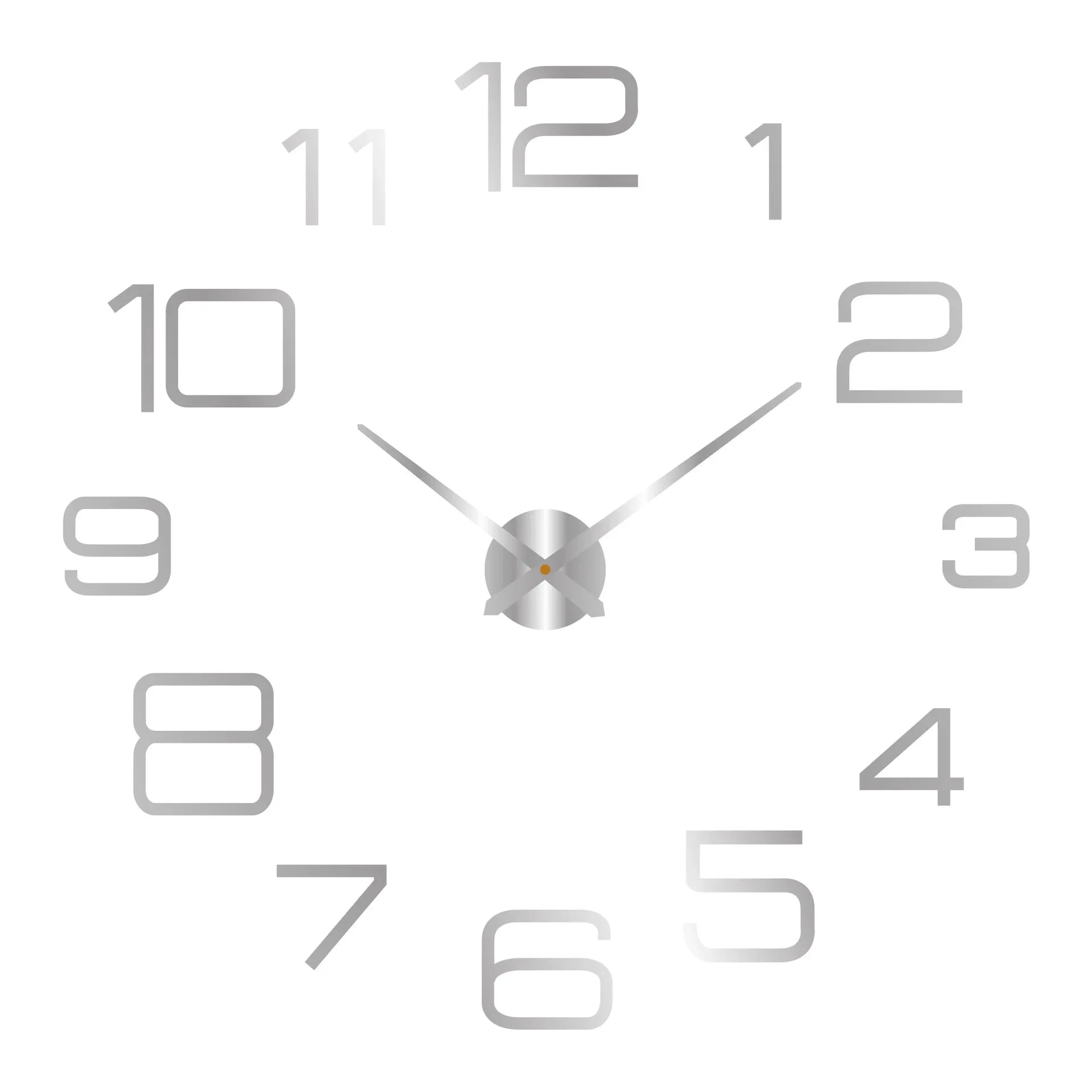 Large 3D acrylic wall clock with mirror effect