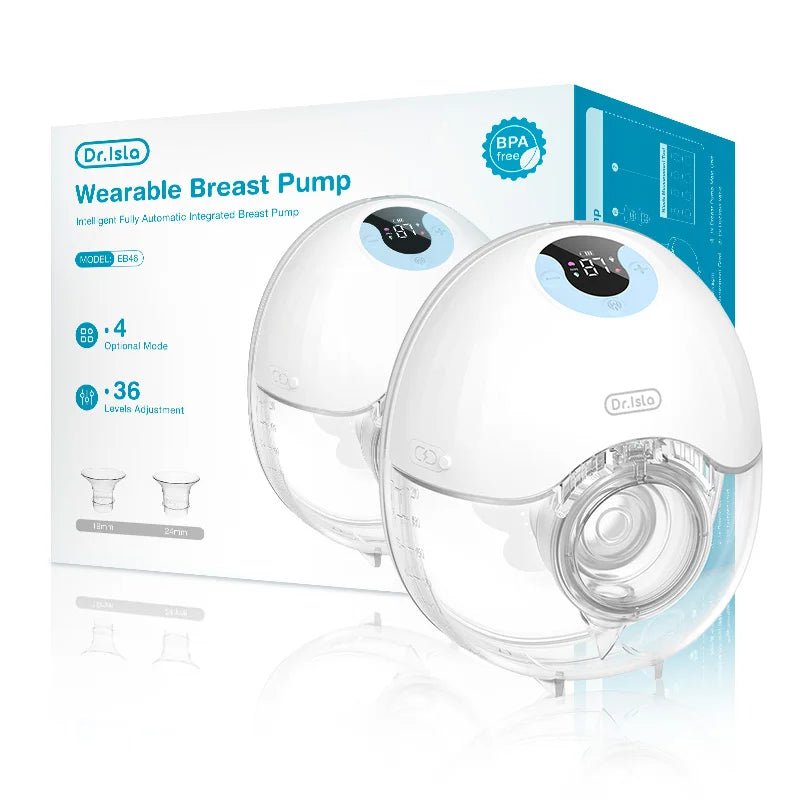 Hands free portable breast pump with LED display
