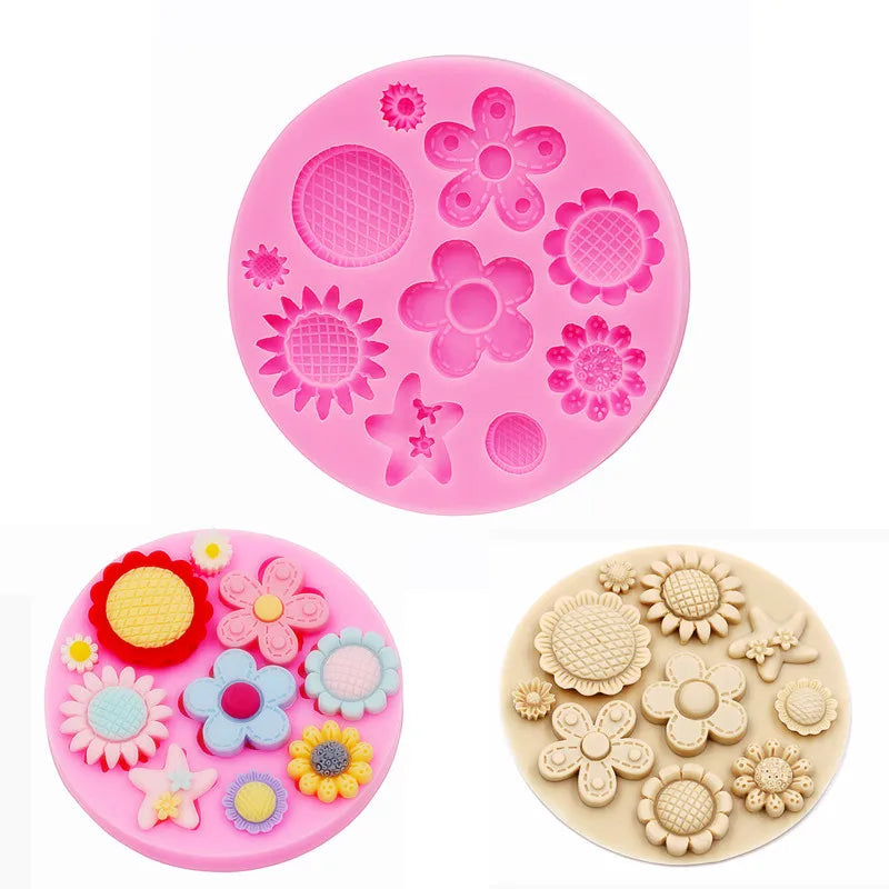 Flower silicone mold with rose shapes