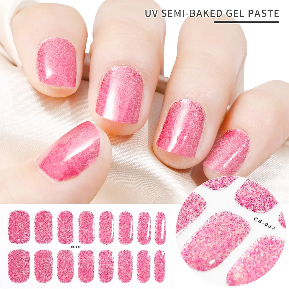 Semi-Cured Gel Nail Wraps with French Tips, Long Lasting for Nail Art & Extensions