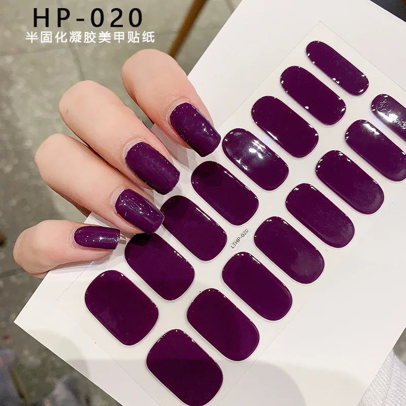 Semi-Cured Gel Nail Wraps with French Tips, Long Lasting for Nail Art & Extensions