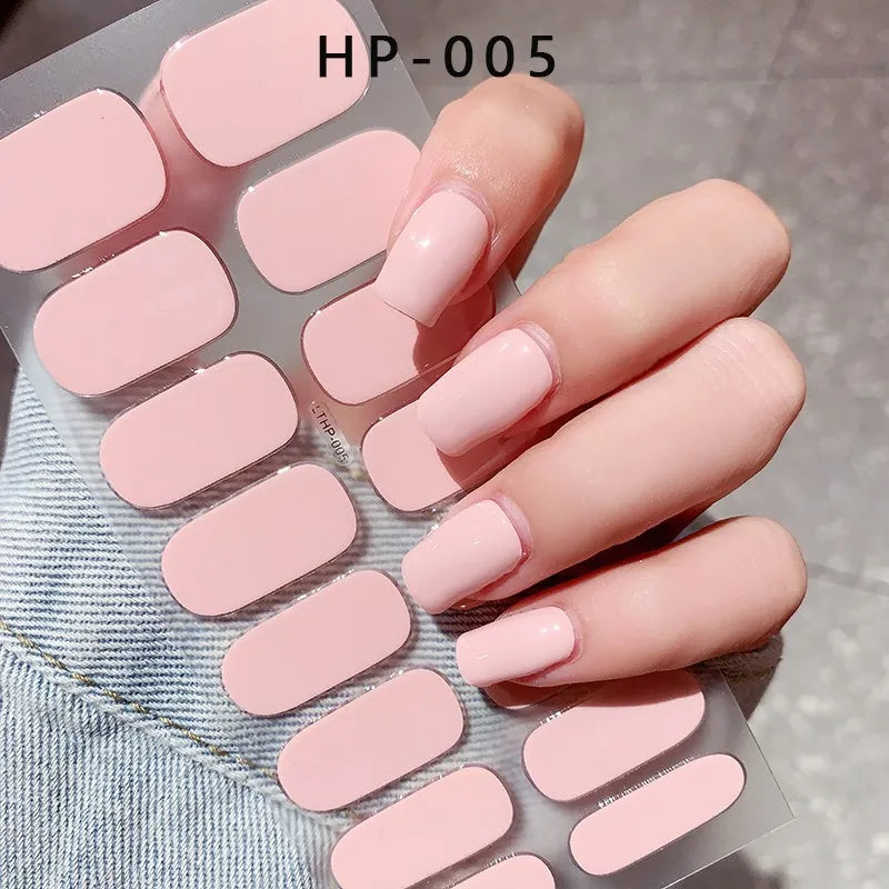Semi-Cured Gel Nail Wraps with French Tips, Long Lasting for Nail Art & Extensions