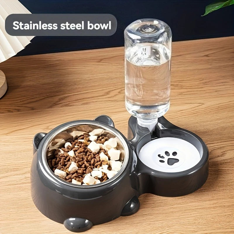 Automatic Pet Feeder | with Water Dispenser, Feeding System, Battery-Free, for Cats and Dogs, with Nozzle, for Pets