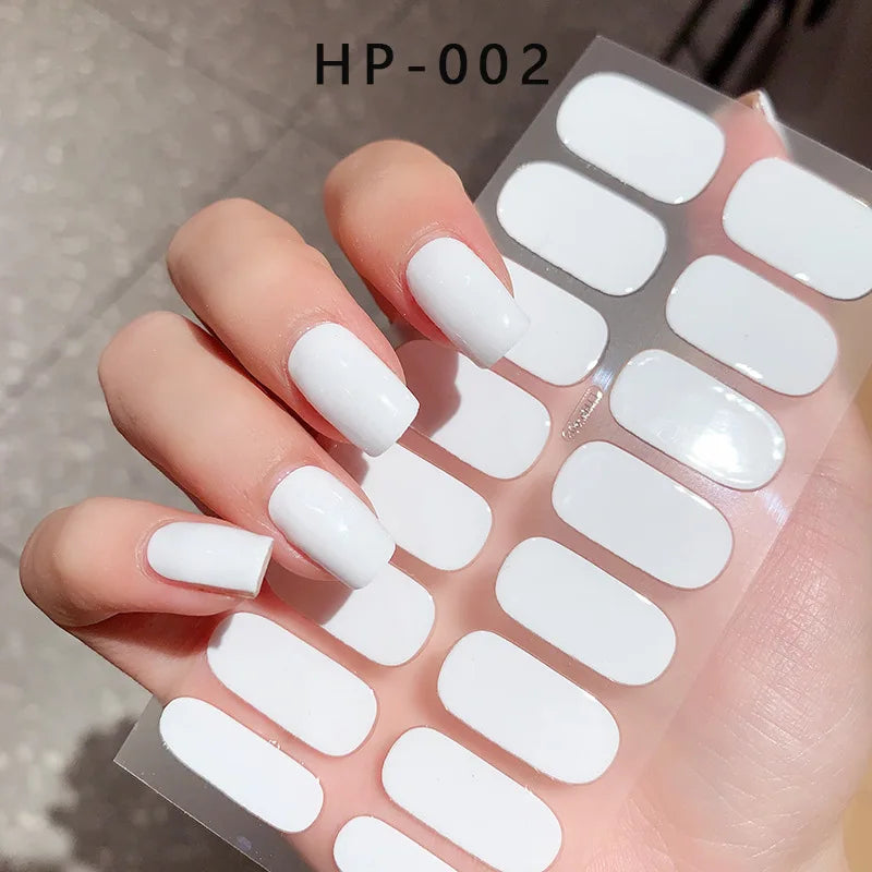 Semi-Cured Gel Nail Wraps with French Tips, Long Lasting for Nail Art & Extensions