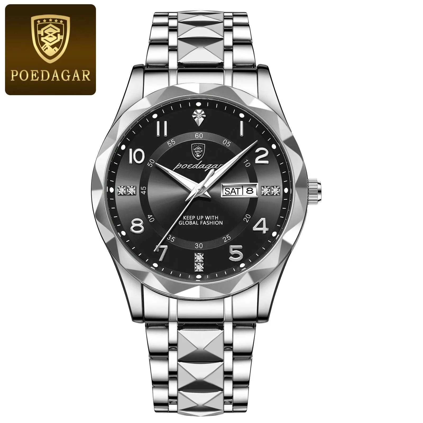 Men's sports watch stainless steel bracelet