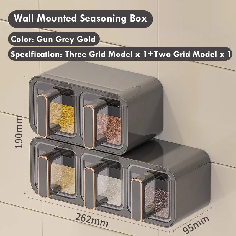 Kitchen spice organizer wall mounted