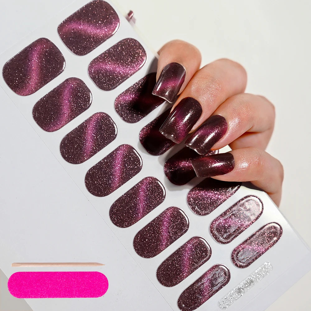 Semi-Cured Gel Nail Wraps with French Tips, Long Lasting for Nail Art & Extensions