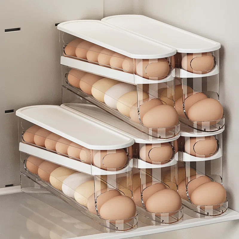 Refrigerator Egg Organizer | Rolling Double Layer Holder