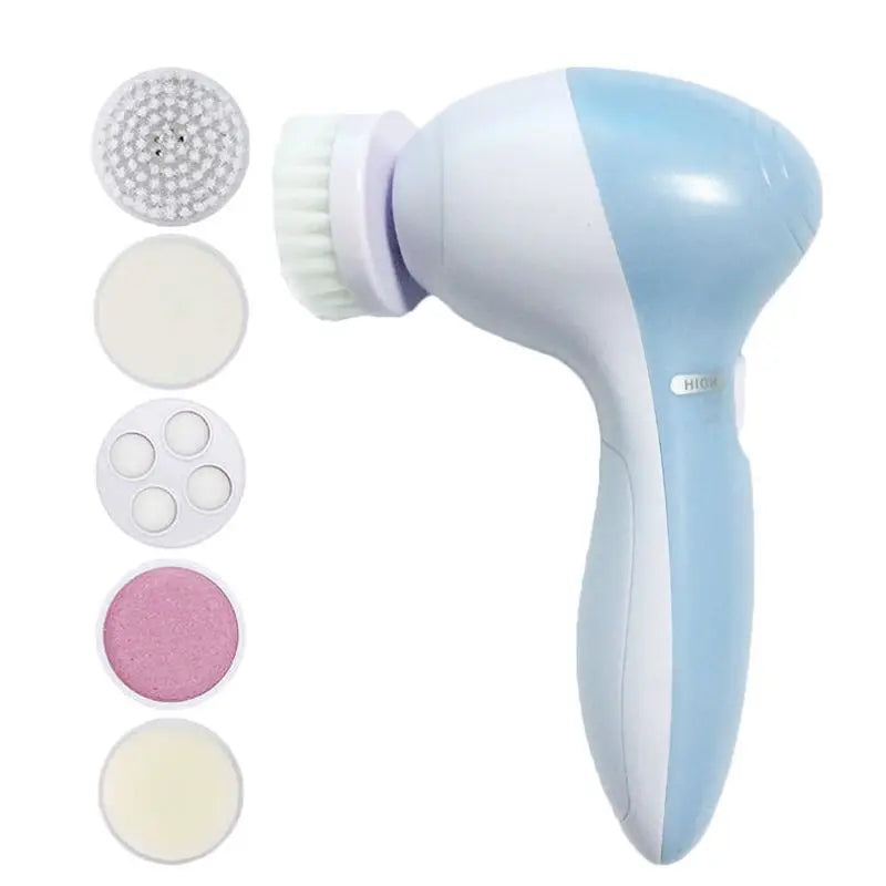 5-in-1 Electric Facial Cleansing Brush with Massager & Blackhead Remover