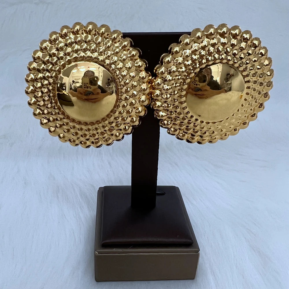 Women's Jewelry Set | Dubai Style, with Beaded Pendant and Earrings, Gold Plated, for Weddings and Brides, Ideal Gift