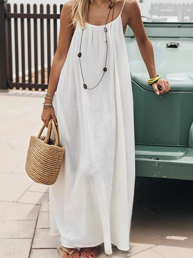 Women's long summer dress open back