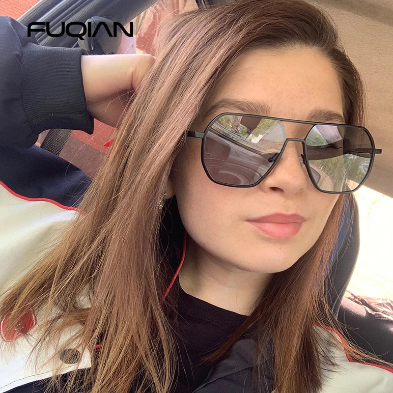 Unisex Metal Photochromic Sunglasses - Polarized with UV400 Protection