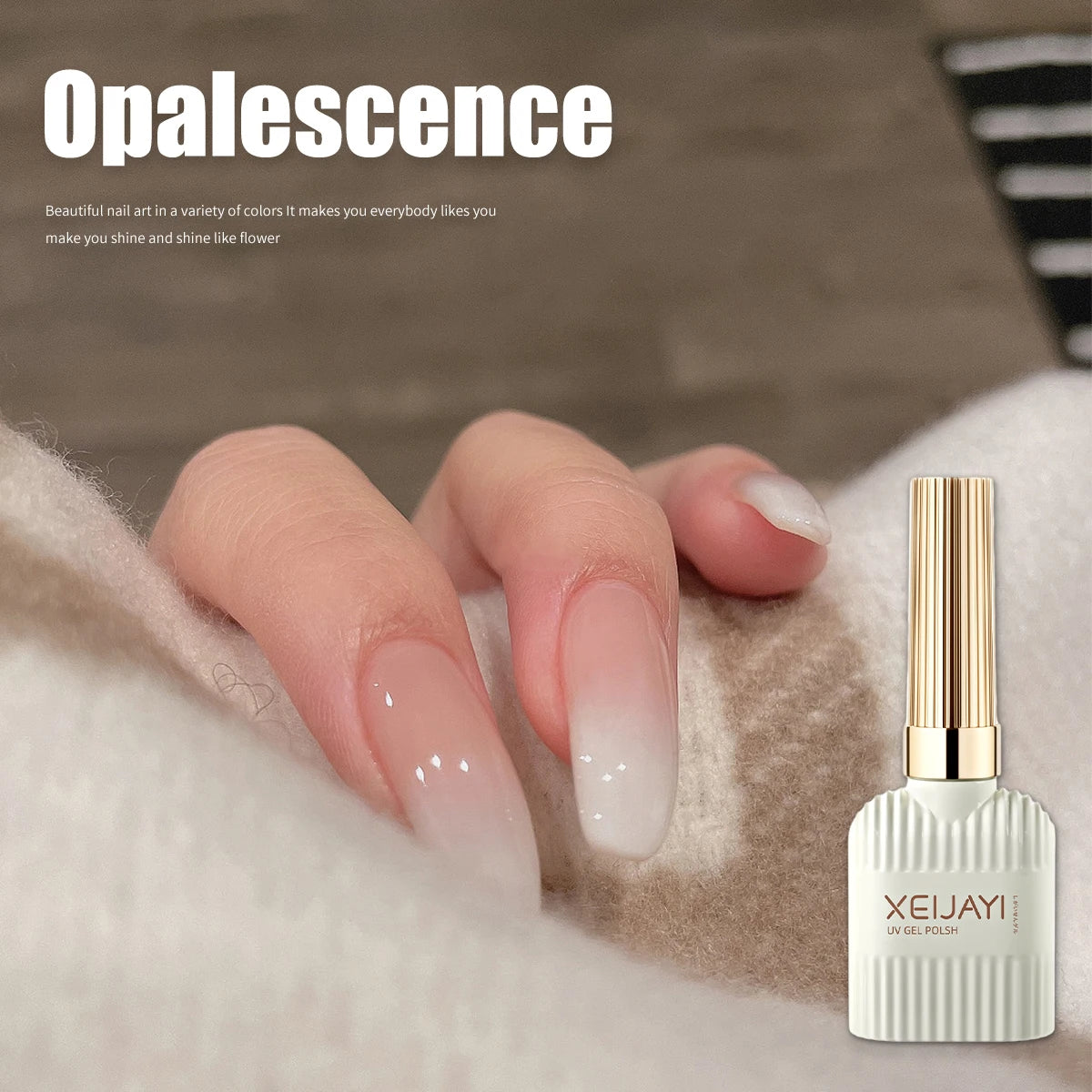 Gel Pudding Nail Polish (15ml), Pure Milky White Color for Nail Art