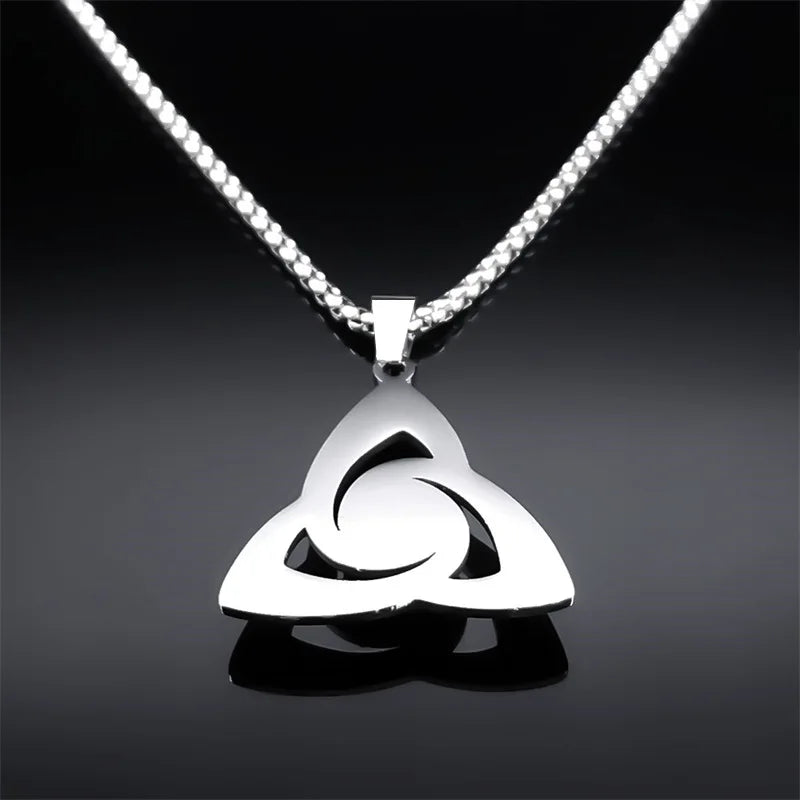 Celtic Trinity Knot Necklace | Tiger Eye Steel